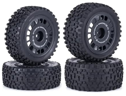 QOKLIYUI 4 pièces Jantes Pneu TT-02B 104001 en Plastique pour véhicules sur Route Accessoires de Voiture RC durables pièces de Rechange pièce de Mise à Niveau RC, Noir