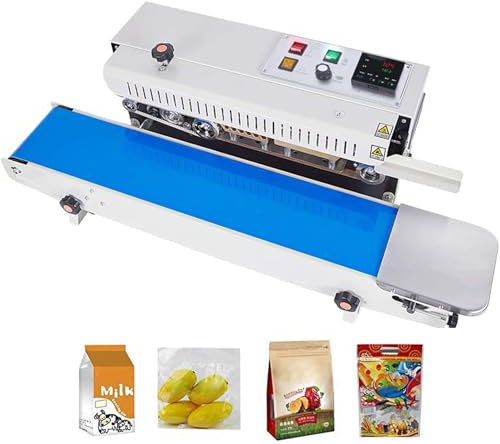 HSRG Automatic Continuous Sealing Machine, Horizontal Auto Impulse Sealer Machine, Industrial Food Sealer 0-24m / Min Temperature 0-300 ℃, for Plastic Bag Film Band