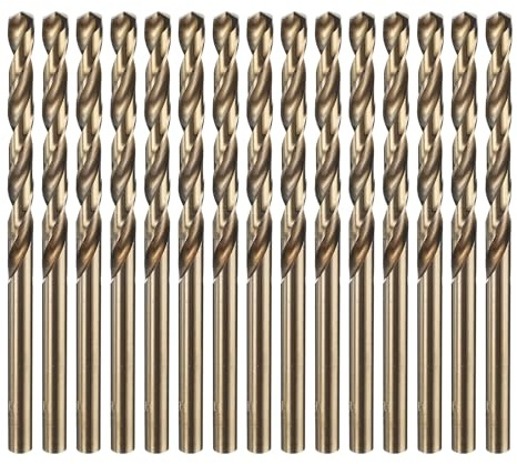 QUARKZMAN 15 Stück M35 Cobalt Spiralbohrer Set 4,9 mm Durchmesser Hochgeschwindigkeitsstahl 85 mm Gesamtlänge zum Bohren und Schneiden von harten MetallenStahlbohrer