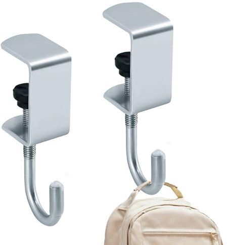 2 Stück Taschenhalter für Tisch,Handtaschenhalter für Tisch Eisen,Taschenhaken für Tisch Verstellbare,Tischhaken für Tasche,Handtaschen Halterung Tisch für Schul,Bürotische,Schlafzimmertische