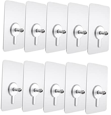 STOBAZA 10 Stücke Abnehmbare Klebe Schrauben Aufkleber Nahtlose Keine Spur Haken Für Home Küche Decor