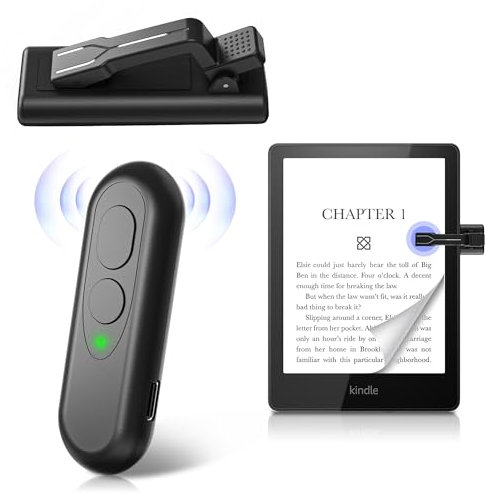 RF Télécommande Tourne Pages pour Kindle Paperwhite Oasis Kobo eReaders, Tourne Page Liseuse de iPad Phone Tablets Reading Novels, Liseuse de Photos et Vidéos(Noir)