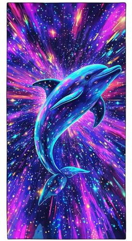 YISUMEI Mikrofaser Strandtuch Bedruckt mit Fantasie Delfin, Weich Leicht Sandfest Schnelltrocknendes Handtuch, Übergröße XXL 180 x 90 cm