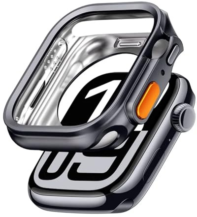 FFHAO Change to Ultra fodral för Apple Watch S10 42 mm 46 mm inget skärmskydd full HD TPU stötfångare fodral för iWatch Series 10 Watch skal (grå, S10 46 mm)