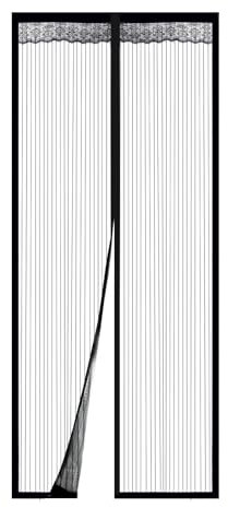 Fliegengitter Tür 90 * 210cm - Insektenschutz Balkontür - Fliegengittertüren, Polyestergewebe, Magnetverschluss für automatisches Schließen, einfache Klebemontage ohne Bohren, ideal für Balkon