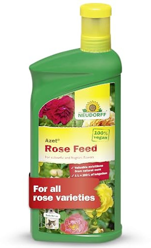 Neudorff Azet Rose Feed Organic Liquid Fertilizer for Colourful and Fragrant Roses and Flowers on Balcony and in the Garden, 100% Vegan, 1 Litre