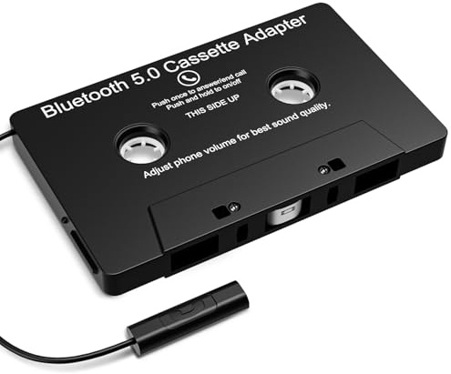 Mersoco Cassette Bluetooth 5.0 Adapter für Auto, Stereo-AUX-Adapter für Kassette mit Mikrofon für Handy MP3 und Computer
