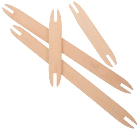 Angoily 4 Stück Webwerkzeug -shuttle Schiffchen Zum Weben Herstellung Webausrüstung Nähzubehör Weben Für Erwachsene Zubehör Weben Weberei Stöcke Multipack Starr Holz Beige