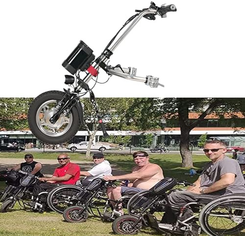 Dispositivo de tracción para silla de ruedas, remolque eléctrico ajustable con cabezal de remolque para mayor movilidad, cabezal de remolque ligero, batería de litio.
