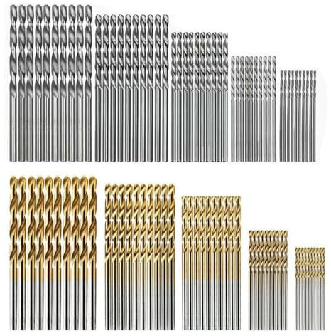 Moyata 100 Stück Spiralbohrer Set HSS Micro Bohrer Set | Mini Titanbeschichtung Metallbohrer Spiralbohrer Werkzeuge für Metall, Holz und Kunststoff 1mm, 1,5mm, 2mm, 2,5mm, 3mm