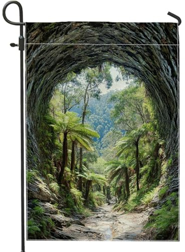 Bandera De Jardín Exuberantes Helechos Tropicales Bandera Paz Colores Brillantes Banderade Camping Resistente A La Intemperie Banderas Premium Para Callejeras Barra Patio 30X45Cm