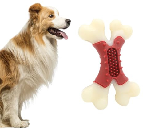 Giocattoli Per Cani Per Masticatori Aggressivi,Indistruttibili Giocattoli Da Masticare, Per Cani Aggressivi, Resistenti e Interattivi, Nylon, Vero Sapore Di Manzo,Per Cani Di Taglia Media Grande
