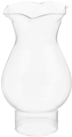 Homoyoyo Paralume in Vetro per Lampada Cherosene Vintage Ricambio Globo Antivento con Bordi Arrotolati e Parte Superiore Svasata Accessorio Decorativo per Lampade da Tavolo Rustiche e