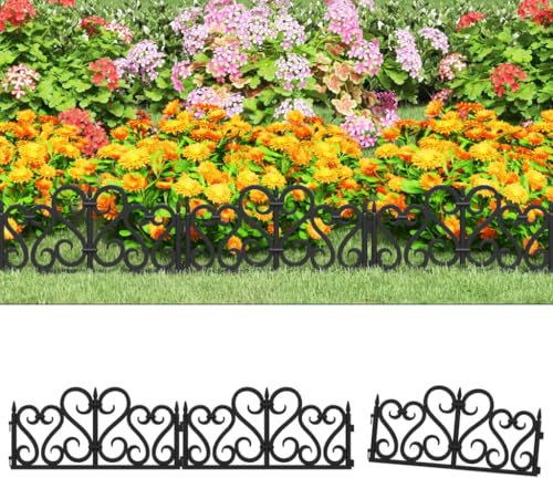 Lot de 17 grilles de protection de pelouse, noires, 10 m, en polypropylène, pour cour, parterres de fleurs et aménagement paysager