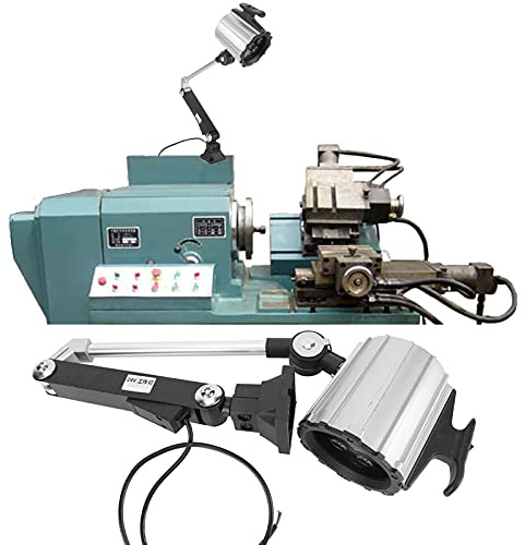 Cryfokt Faro da Lavoro Multiuso a LED Braccio Lungo Regolabile 7W 24V per Tornio Fresatrice CNC Argento IP44 Impermeabile Ecologico per Officina Meccanica Manutenzione Ricambi Auto (#1)