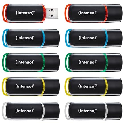 Intenso Memoria USB Business Line Multipack de 4 GB, 10 Unidades, USB 2.0 de Alta Velocidad, hasta 28 MB/s, Compatible con Windows y Mac