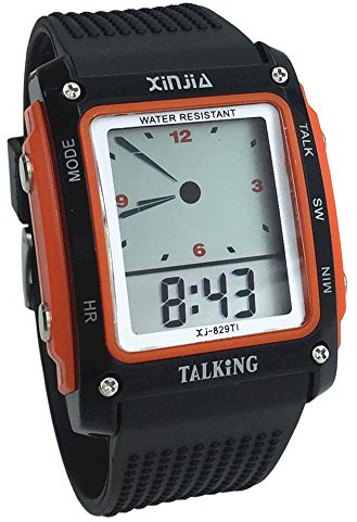 VSONE Digitale Sprechende Uhr mit Ton auf Italienisch mit Wecker und Stundenbericht für Kinder und unbemerkte Kinder (829TI-O)