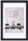 walther design Bilderrahmen schwarz 50 x 70 cm mit Passepartout, Steel Style Kunststoffrahmen ES070B