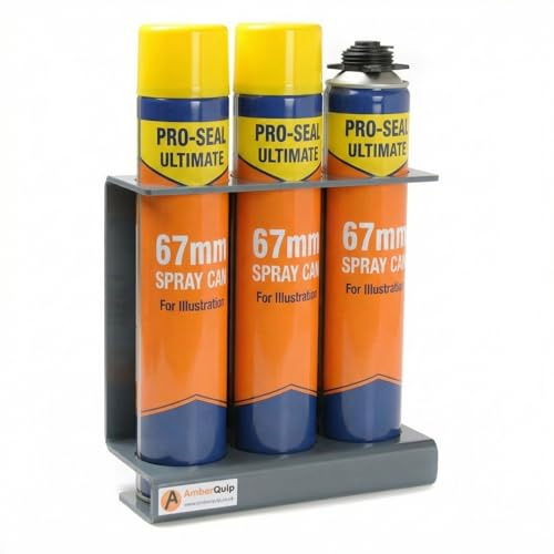 Amberquip Spray Can Holder – Wall & Van Mounted PVC Storage Rack | Rustproof, Heavy Duty Aerosol Organiser for Workshop, Garage, Shed, Trade & Van Racking. Dark Grey. (Tall Can Holder)