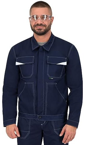 BWOLF Giacca da Lavoro da Uomo Giubbotto da Lavoro Uomo, multifunzione con tasche multiple, Blu, S