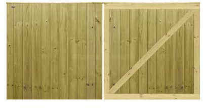 Premier Garden Supplies PGS Tongue & Groove Fully Framed Capped Flat Top Made to Measure Driveway Gates Measurements Height 3ft - 4ft (90-120cm) x Width: 213cm - 244cm