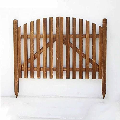 Holzzauntor Für Den Außenbereich, Villa Terrassenzaun Tore Geländer DIY Holzzaun Tor Einfahrtstüren Gartentor Gartenzaun Hirschzaun Einfahrtstor Natürlich Verkohltes Holz (Größe : Brown-B-120x120cm)