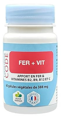 Fer+vit - 60 gélules - Fer et vitamines B2, B9, B12 et C