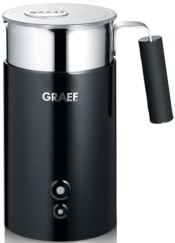 GRAEF MS702 Electric Milk Frother, Black | Removable Stainless Steel Jug