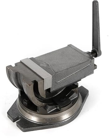 KEESUNG 125mm Schraubstock Maschinenschraubstock, 5 Zoll Präzisions Maschinenschraubstock Schraubstöcke 2-Achsen Maschinenschraubstock Schraubstock Kipp Schwenkbar Drehbar