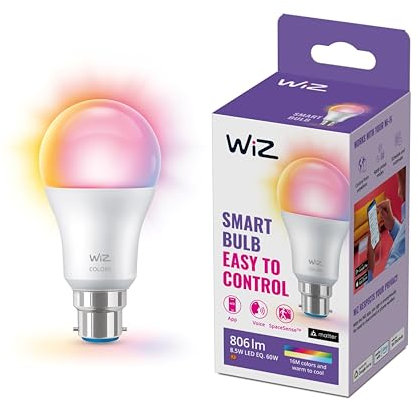 WiZ Smart Colour Bulb, A60, 8.5W, Colour, Motion Sensor with App, Connected WiFi Works with Alexa, Google Assistant & HomeKit, App Control for Home Indoor Lighting, Bedroom, Energy Monitoring
