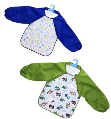 BESTonZON 2stücke Junge Mädchen Malschürzen Bunte Cartoon-malerschürzen Für Junge Mädchen Langes Ärmeldesign Geeignet Für Malen Und Basteln Für Jahren