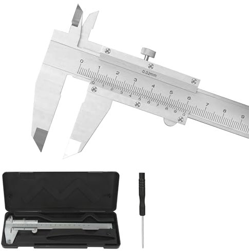 Edelstahl Messschieber, 150mm Präzisionsmessschieber mit Feststellschraube, Spritzwasse und Staubgeschützt Messschieber für Haushalt und Industrie Messung Silber