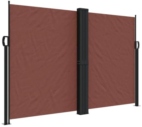 vidaXL Toldo Lateral Retráctil, Pantalla de Privacidad, Mosquitera Impermeable, Sombrilla para Jardín Balcón Patio Terraza, Marrón 160x600 cm
