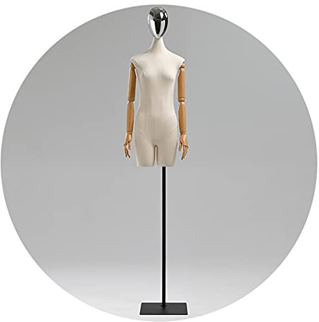 Weiblicher Torsokörper, Schneiderpuppe mit abnehmbaren Armen, Dummy-Modell für Verkaufspräsentationen von Kleidung, höhenverstellbar, 2 Farben