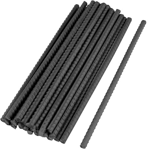 SHEUTSAN 30PCS 12 Inch Rebar Stakes, Black Round Rebar Ground Stakes Anchor for Concrete Forming, Gardening, Camping Tent