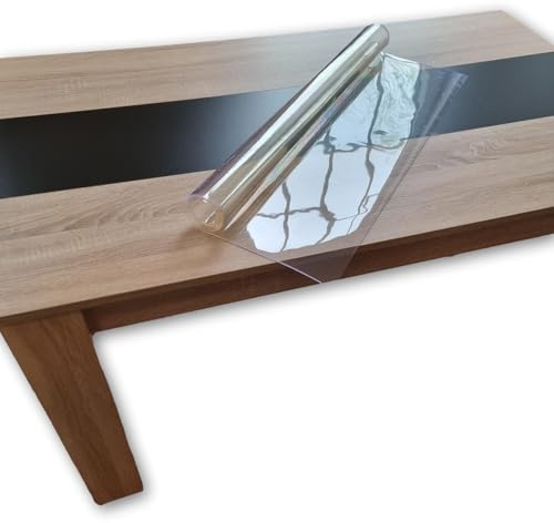 Tischdecke transparente Tischauflage aus PVC durchsichtige Tischfolie 2 mm stark 27,89€/m² PVC Schutzauflage auf Maß Maßzuschnitte (100 x 60 cm)