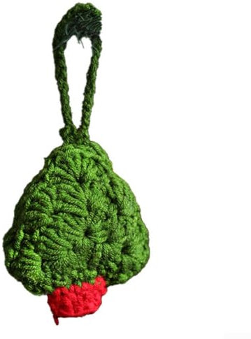 Gestrickter Weihnachtsbaum, Mini Weihnachtsbaum Ornamente für Auto Dekoration, Hängender Spiegel Autozubehör, Häkeln Grün Weihnachten Home Decor(A)