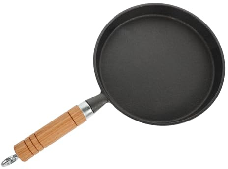 WATIIFUFU Cast Iron Crepe Pan with Handle Nonstick Surface for Home