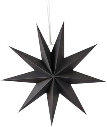 Dickly 3D Papierstern Zum Aufhängen, Dekoration, Basteln, Einweihungsgeschenk, Hängeornament, Hängender Papierstern für Feier, Hochzeit, Schlafzimmer, Schwarz