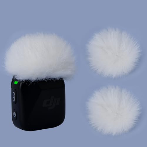 YOUSHARES Filtro de Micrófono para DJI Mic Mini, 2 Piezas de Funda de Viento de Peluche, Filtro de Pop Compatible con DJI Mic Mini (Blanco)