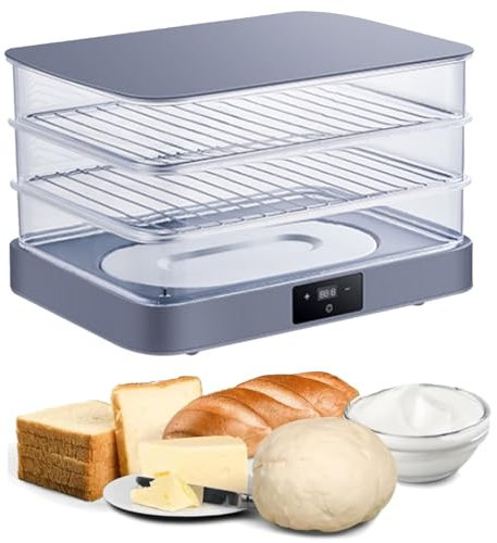 Máquina de fermentación de yogur de doble capa, kit de fermentación de masa de pizza, caja de fermentación con control de temperatura de horneado, temporizador de 24 horas