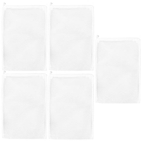 Sacchetto per filtri per acquario, 5 sacchetti riutilizzabili per filtri per acquario, per acqua e acqua salata, accessorio per la pulizia di zeolite, torba