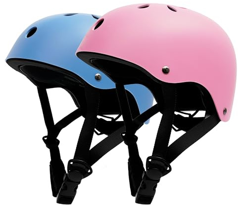 Kids Bike Helmet 2 Pack, Adjustable Toddler Helmet for Age 3-14 Boys Girls, Multi-Sport Helmet for Skateboard Roller Skateing Bicycle Scooter Blance Bike