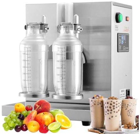 XCSCUK Agitador de té con Leche eléctrico, máquina agitadora Comercial de té con Leche de Doble Taza, coctelera automática, para té con Leche de té de Burbujas