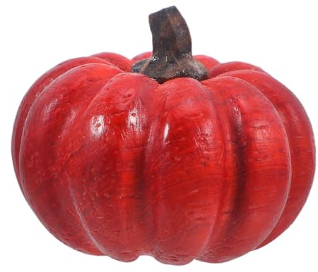 Amosfun Estatua de Calabaza Tallada Mano Adorno de Calabaza para Mesa Figura de Madera Otoñal para Manualidades Decoración de Hogar de Acción de Gracias