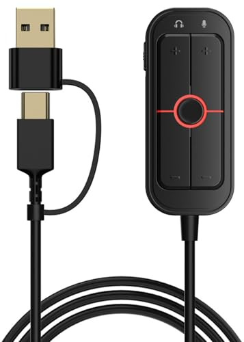 Carte son externe USB avec 3 modes sonores et effets de lumière pour les jeux et le divertissement