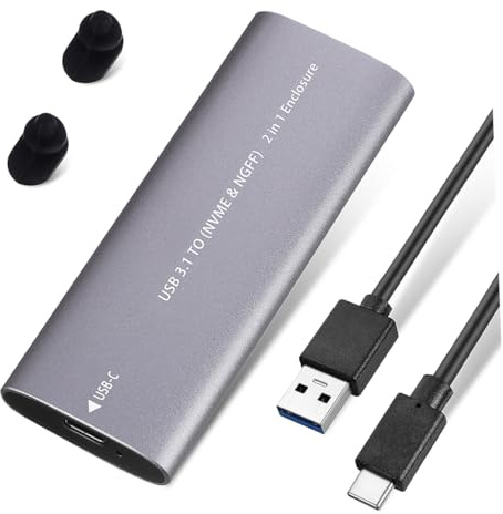 NUOBESTY External Solid State Drive with Dual Protocol Type-c 3.1 Nvme Aluminum Alloy Case, Portable for Smart Routers and Other Devices, for Daily Office Use, Prolonging Service Life