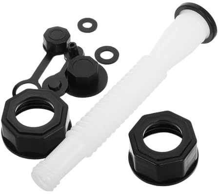 LOLIPPYY Kit Beccuccio Flessibile Con Dado Esagonale Per Taniche Benzina, Set Ricambio Ugello e Tappo Sfiato, Accessorio Versamento Carburante Per Uso Automobilistico e Industriale
