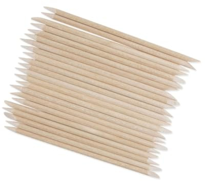 Bastoncini D’arancio per Unghie 100 Pezzi in Legno, Doppia Punta | Beige, Punta Piatta e Appuntita, per Casa e Salone, Leggeri e Sicuri da Usare