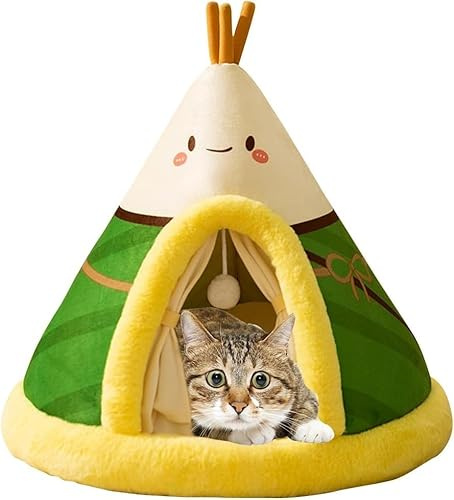 BANTASE Cat Cave, Bed, Washable Sleeping Place For Cats, Cute Plush Pet Head Pillow, House, Cushion(B,Small)